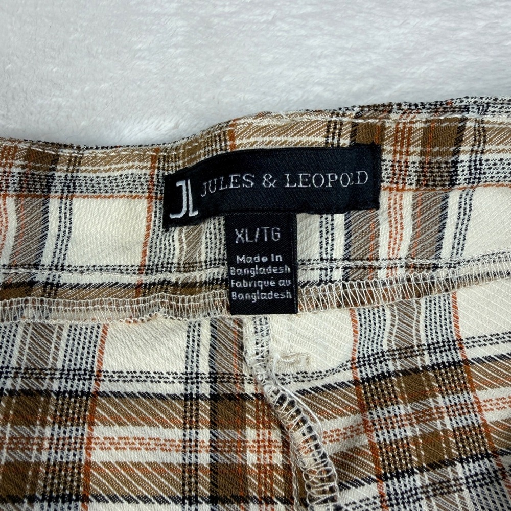 Jules & Leopold Plaid Wide Leg Pants Womens XL Brown High Rise Dark Academia - Picture 8 of 11
